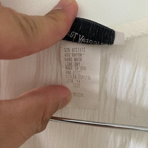 Natural Resources Women's White Short Sleeve Blouse Size Med 859736 Made in USA - Picture 5 of 11